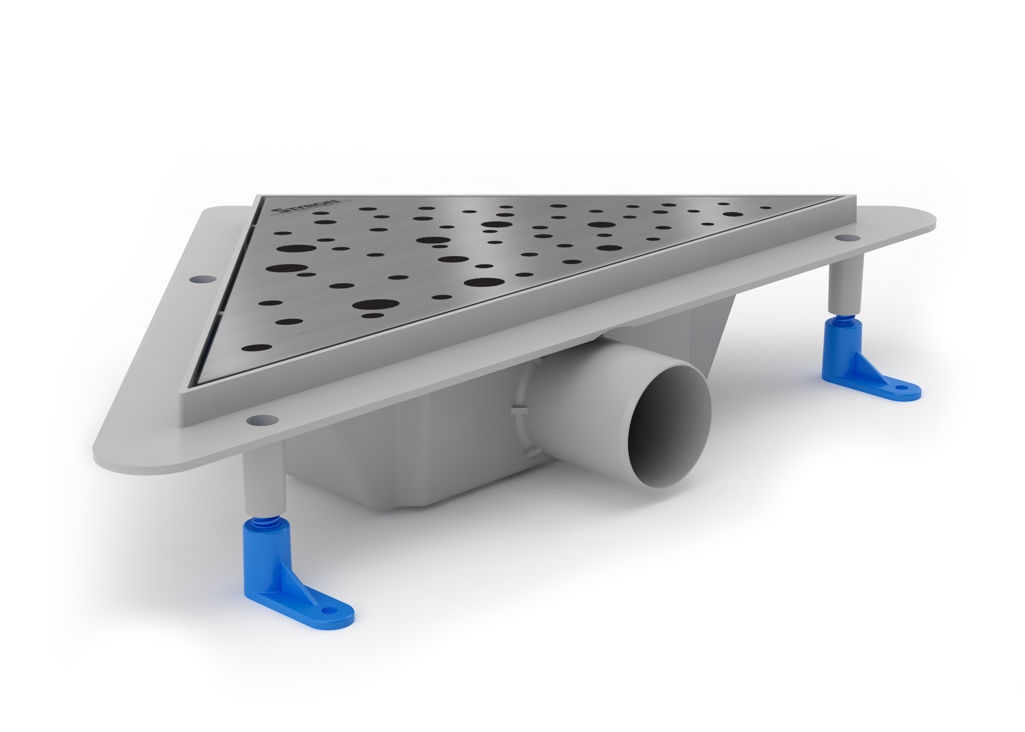 Душ сифон ъглов PP ф50 с неръждаема решетка DROPS - www.sifon.bg